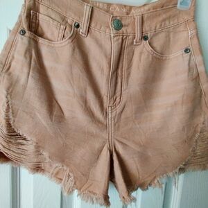 American Eagle Outfitters Women's Tan Frayed Shorts